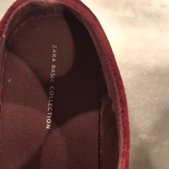 ZARA Burgundy Velvet Sneaker Shoes sz 40 10 - Picture 6 of 6